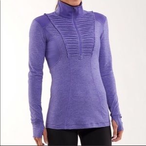 Lululemon Run Your Heart Out Pullover Womens 8 Vented Long Sleeve Zip